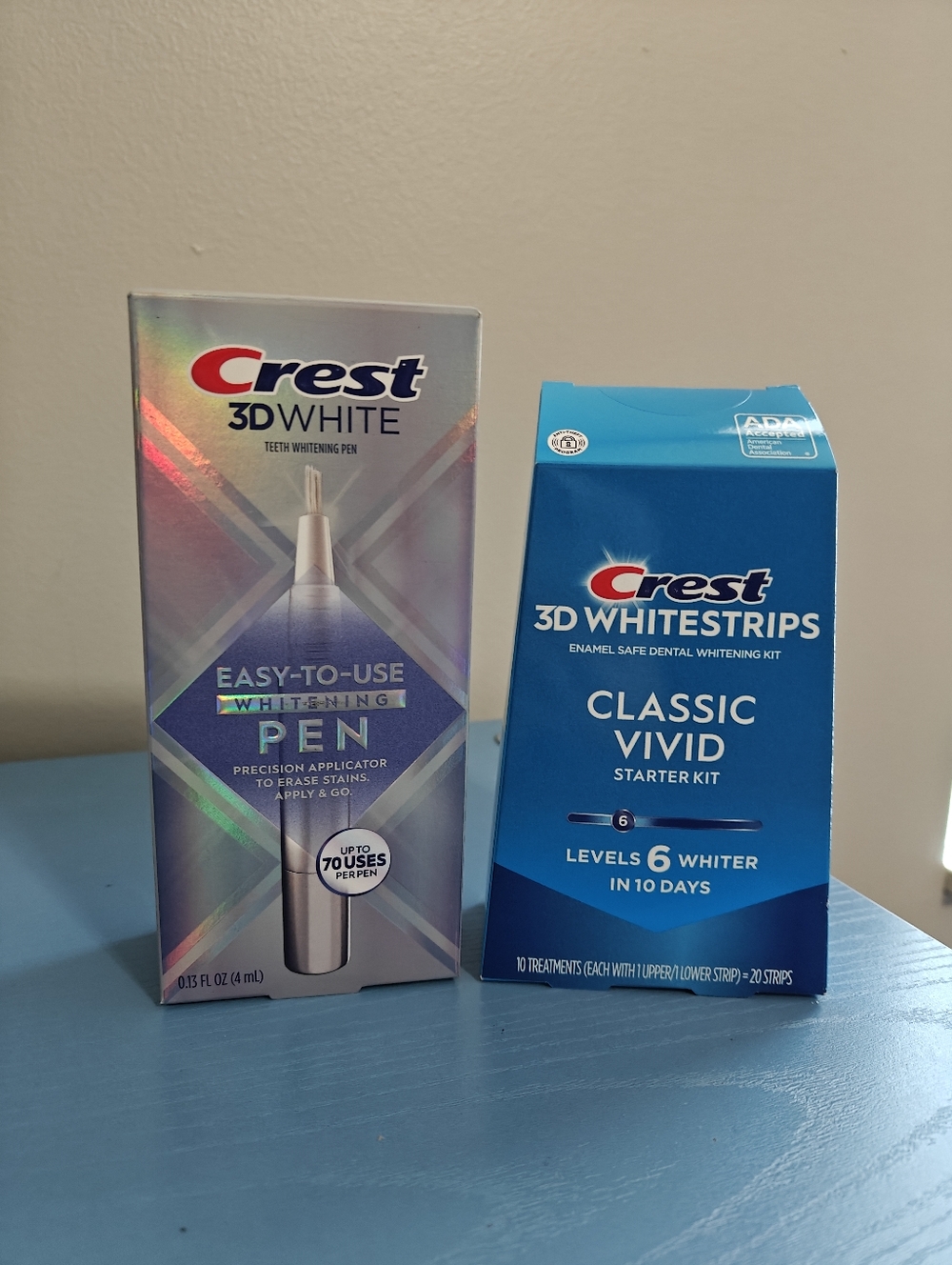 Crest 3D Whitestrips Starter Kit & Whitening Pen Duo - Blue, Silver